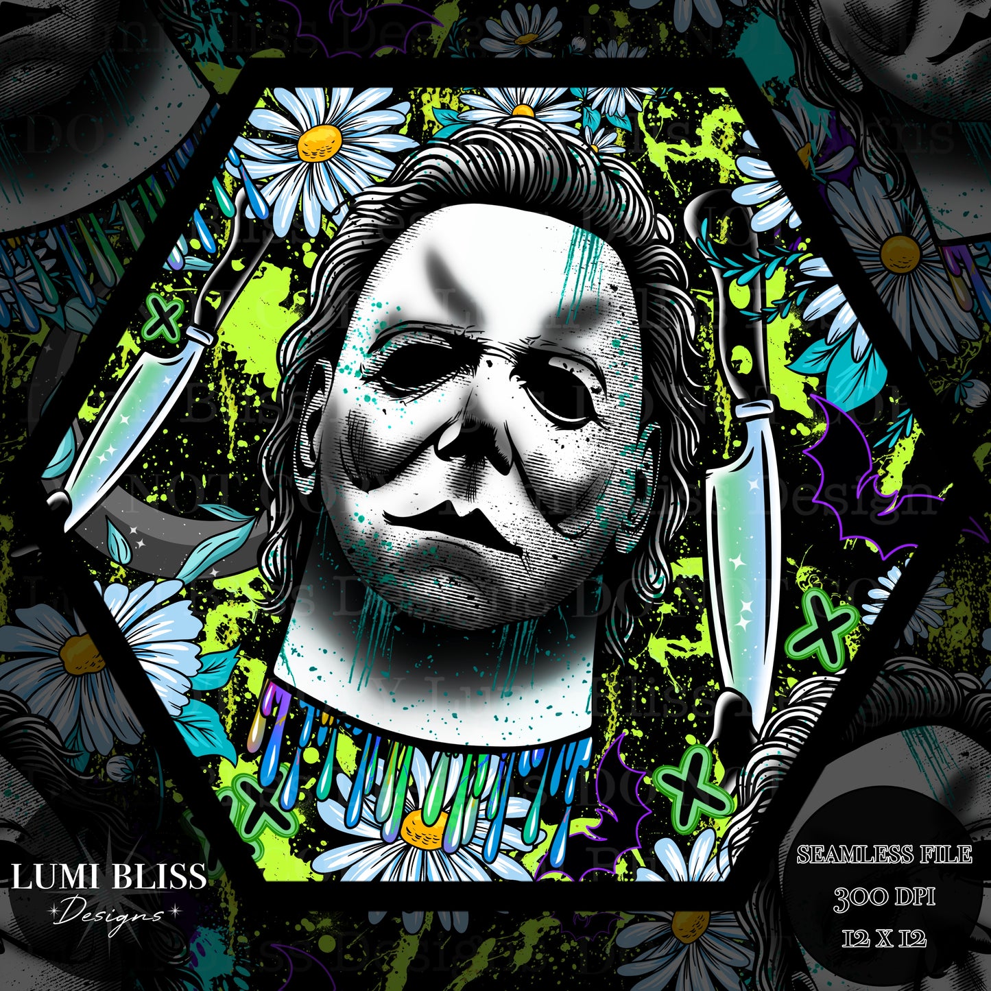 Horror Floral Michael Seamless