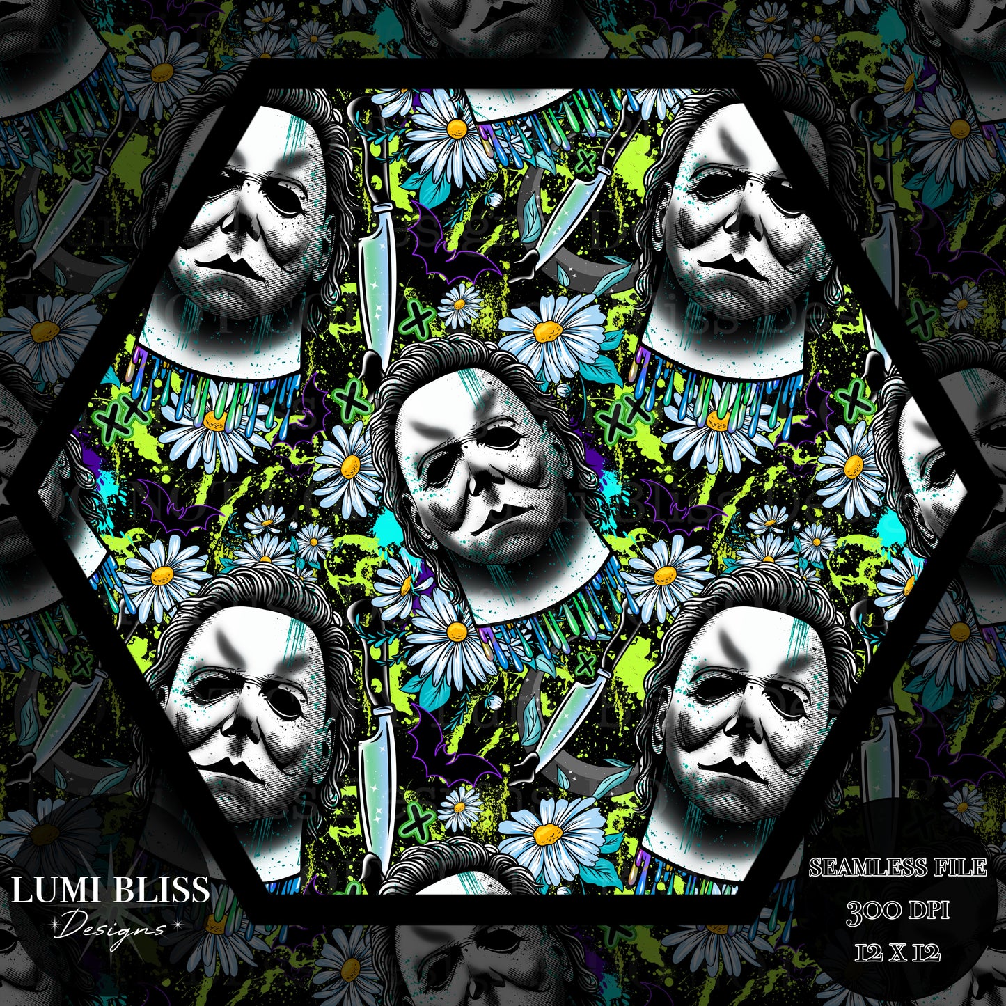 Horror Floral Michael Seamless