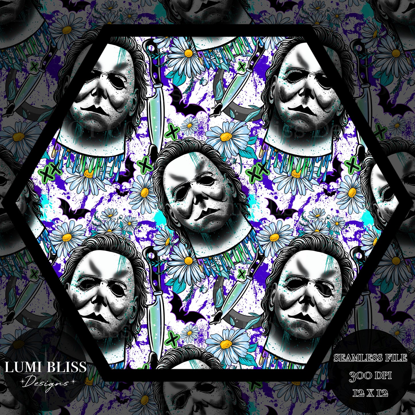 Horror Floral Michael Seamless