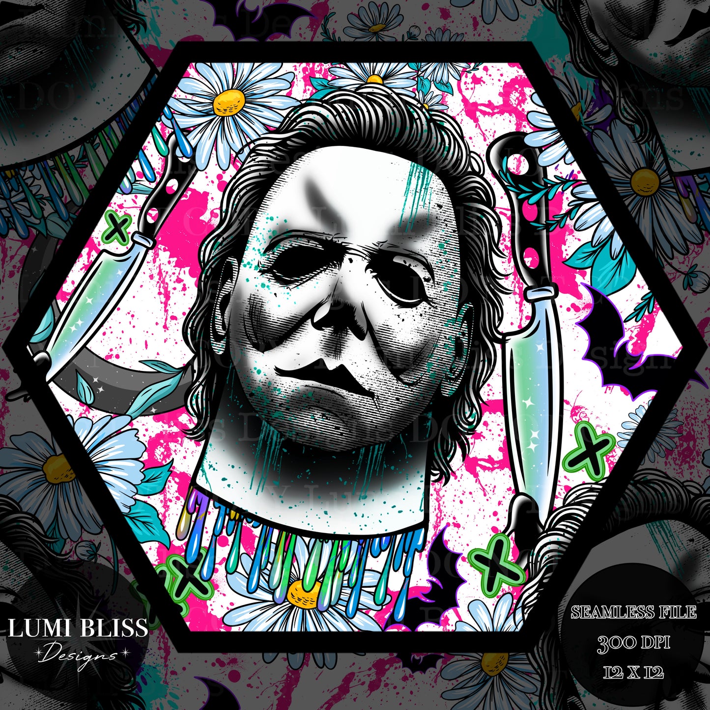 Horror Floral Michael Seamless