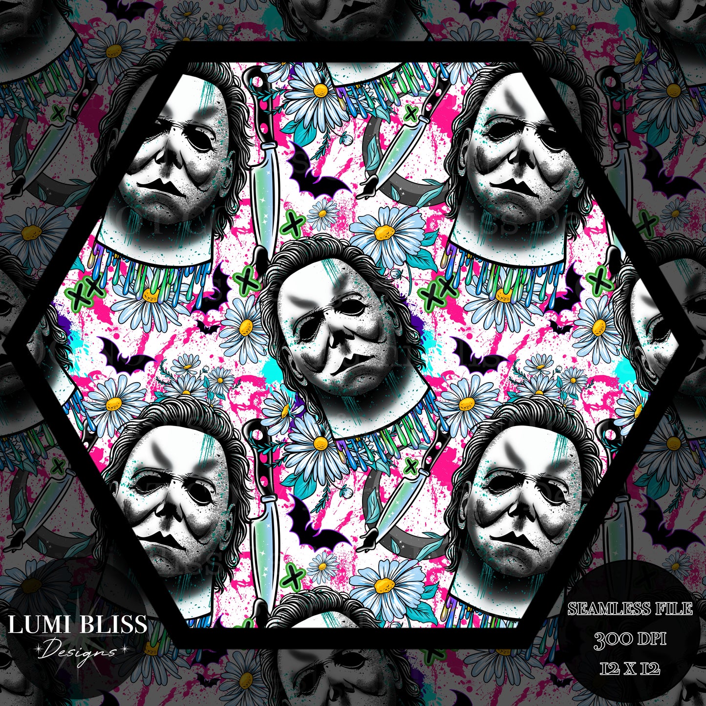 Horror Floral Michael Seamless