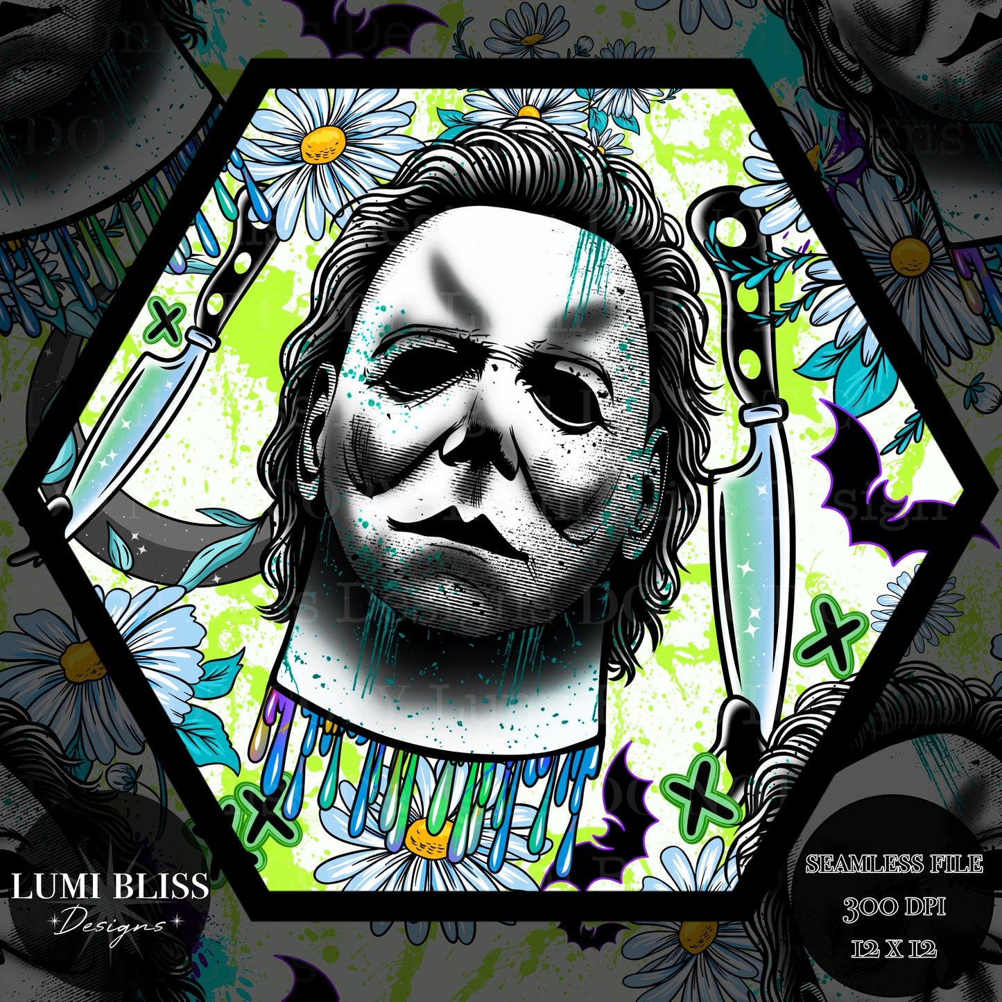 Horror Floral Michael Seamless
