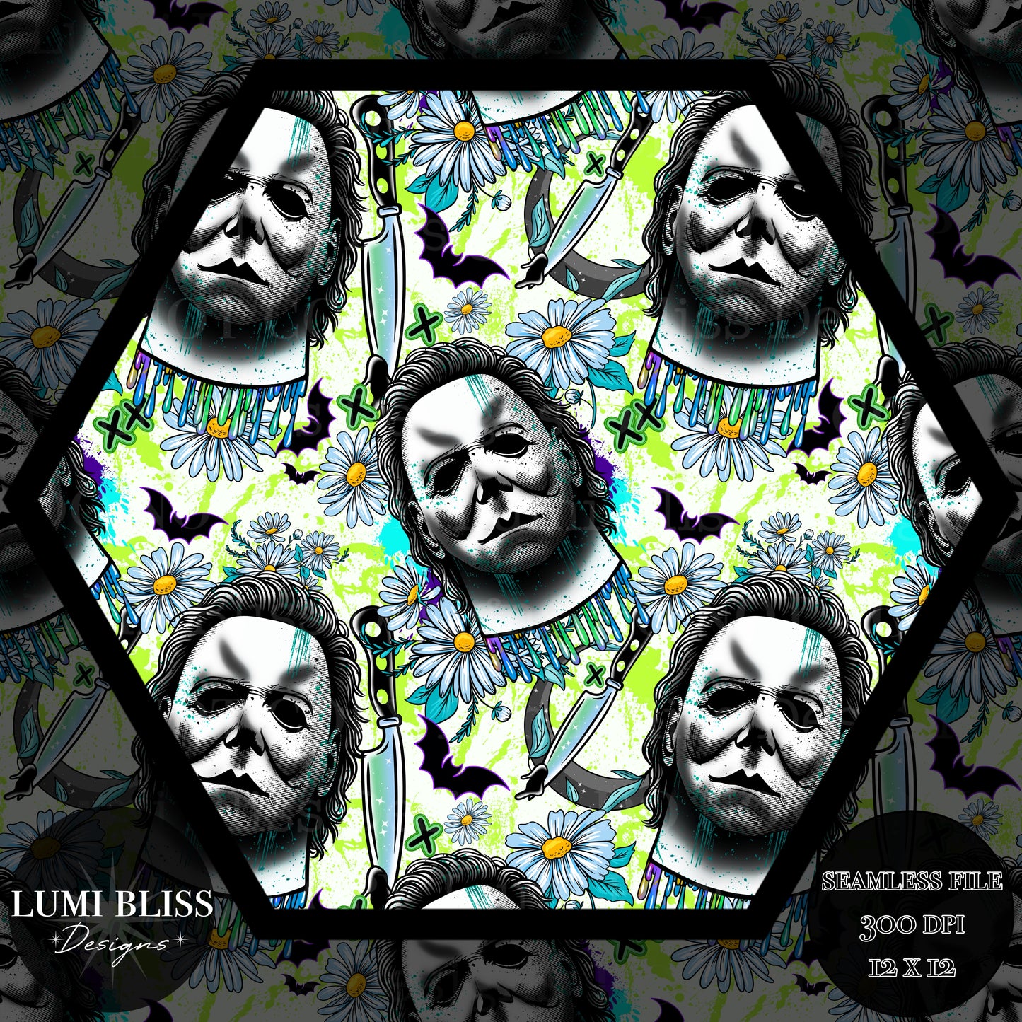 Horror Floral Michael Seamless
