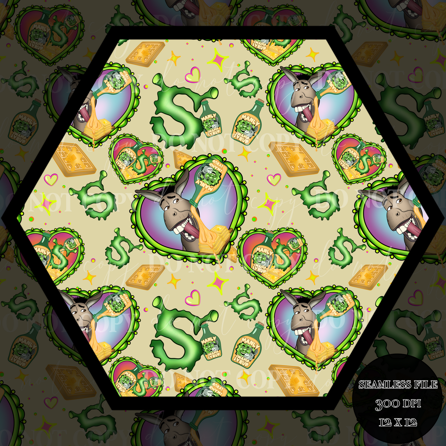 Donkey LOVES waffles Seamless