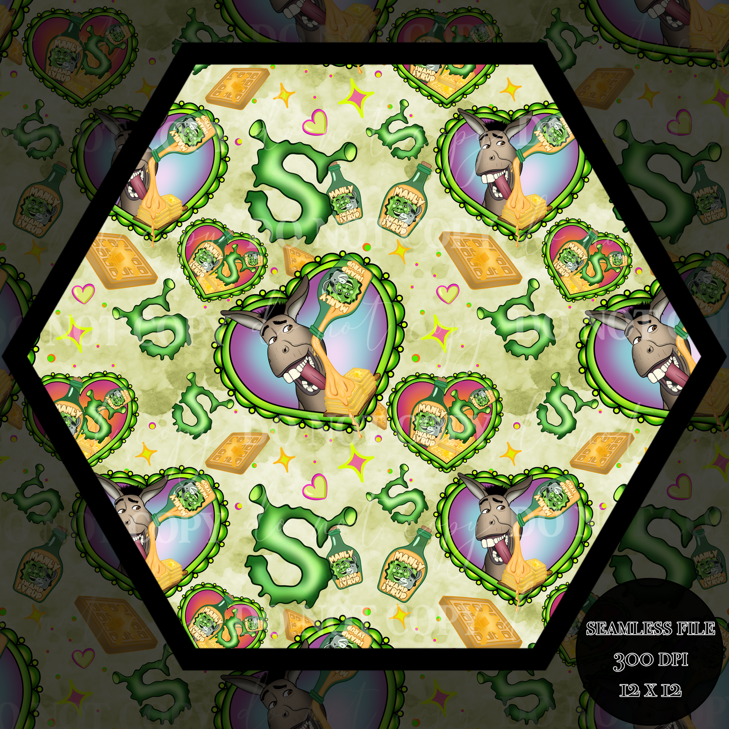 Donkey LOVES waffles Seamless