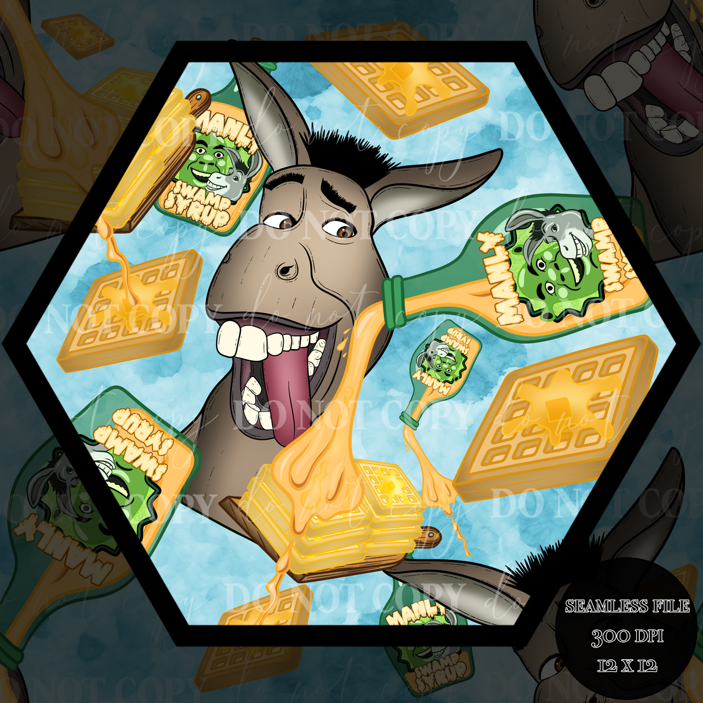 Donkey LOVES waffles Seamless