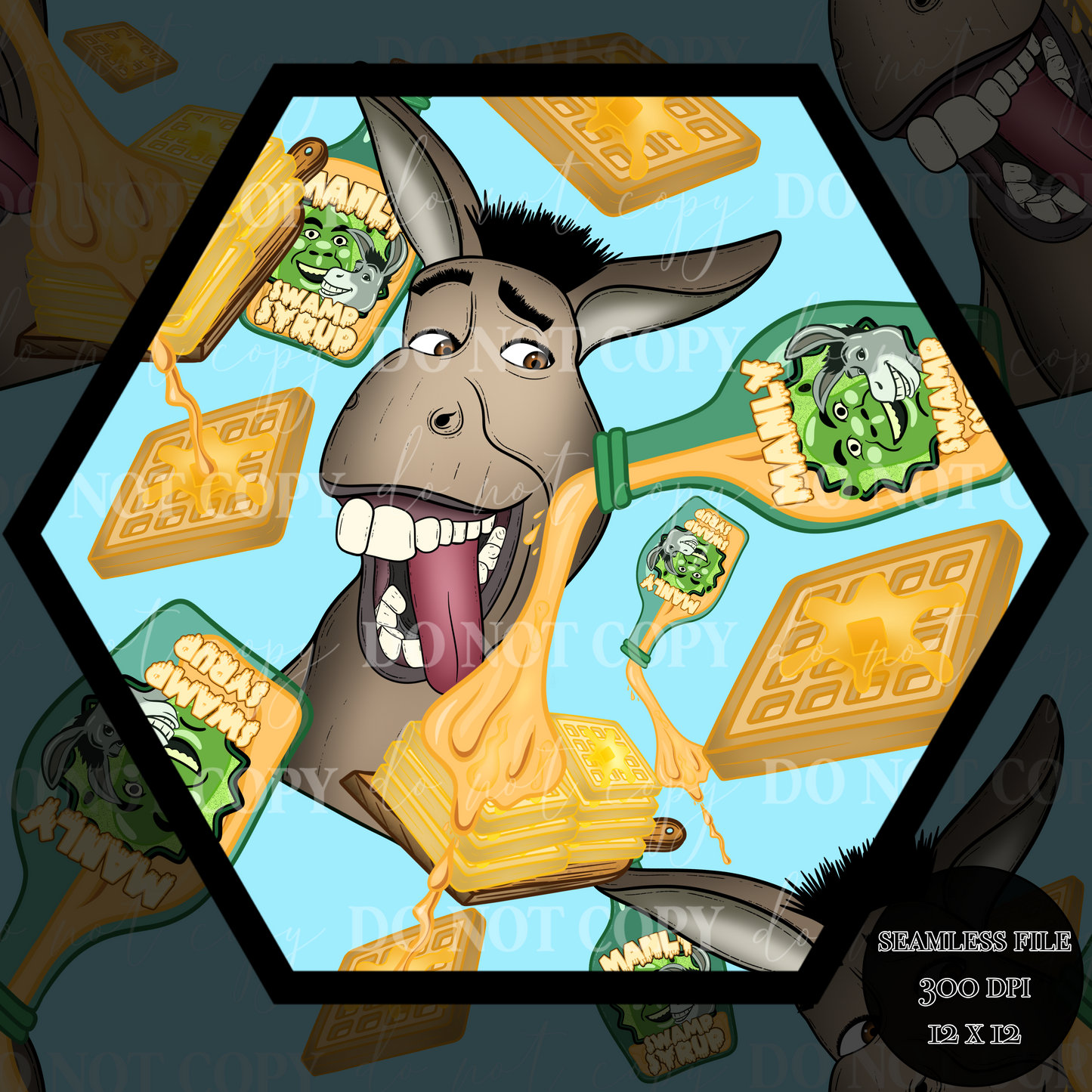 Donkey LOVES waffles Seamless