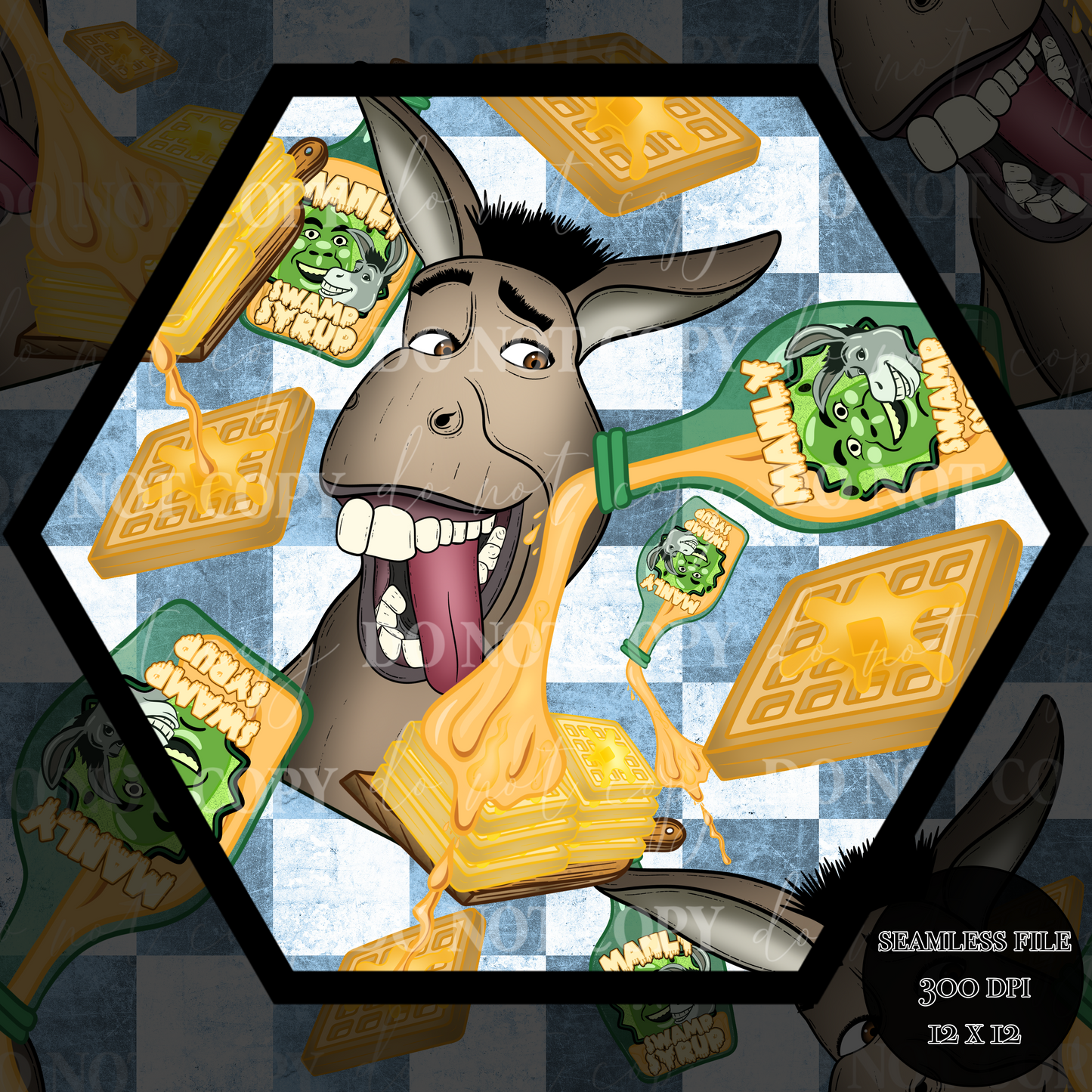 Donkey LOVES waffles Seamless