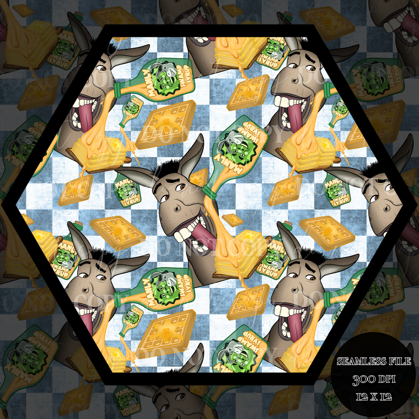 Donkey LOVES waffles Seamless