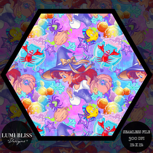 Spooky Ariel Seamless