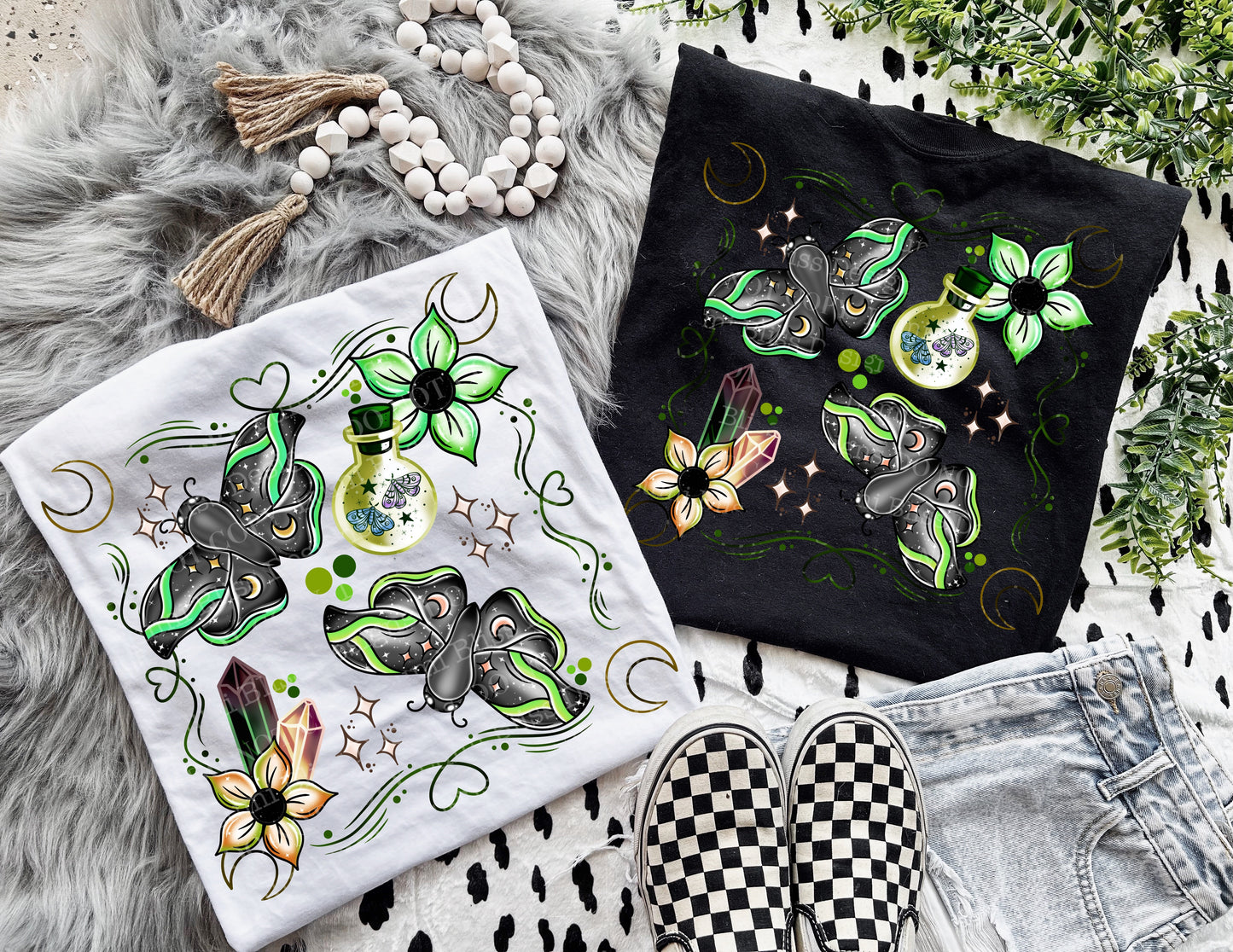 Magical Moths Green w/sleeves