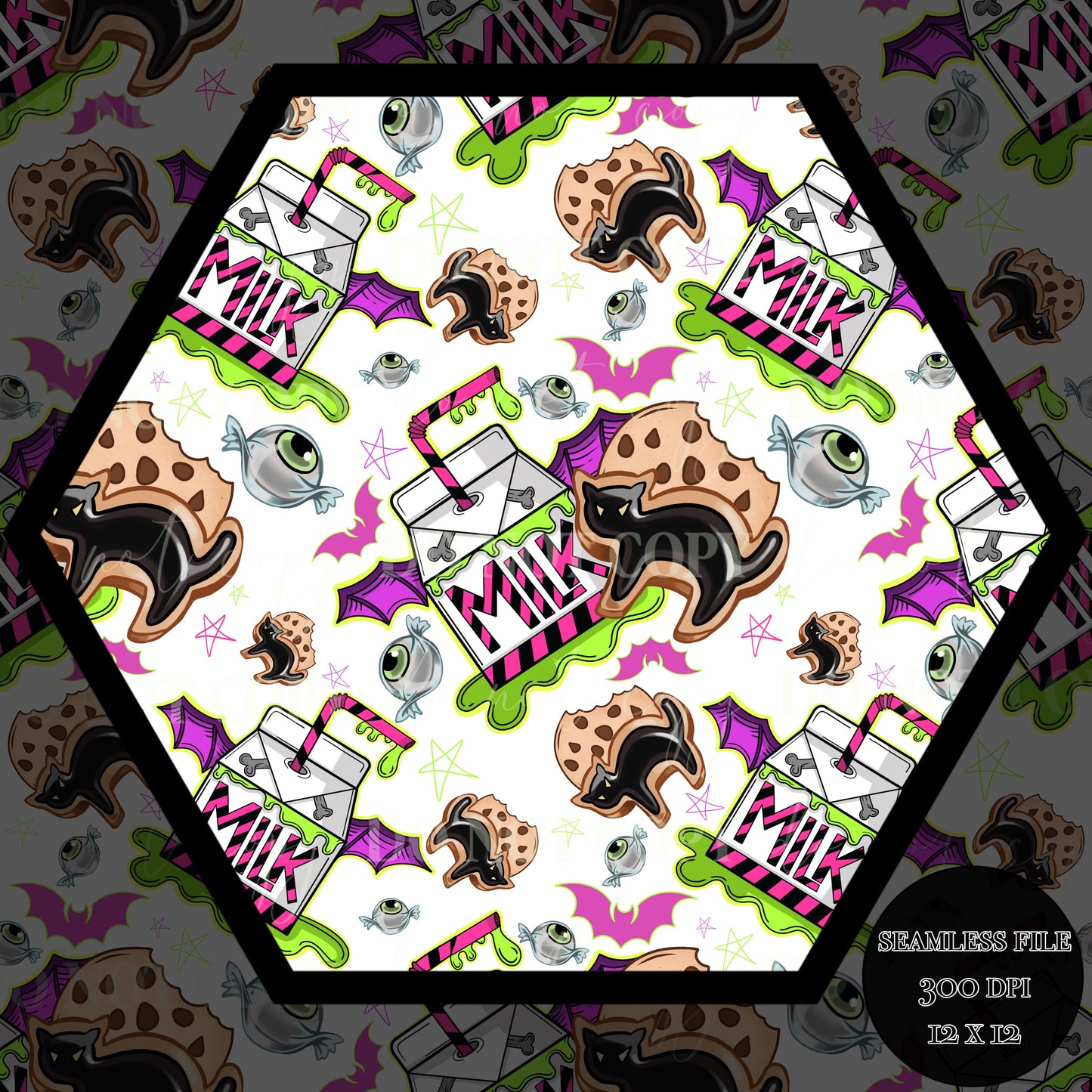 Spooky Snacks pink Seamless