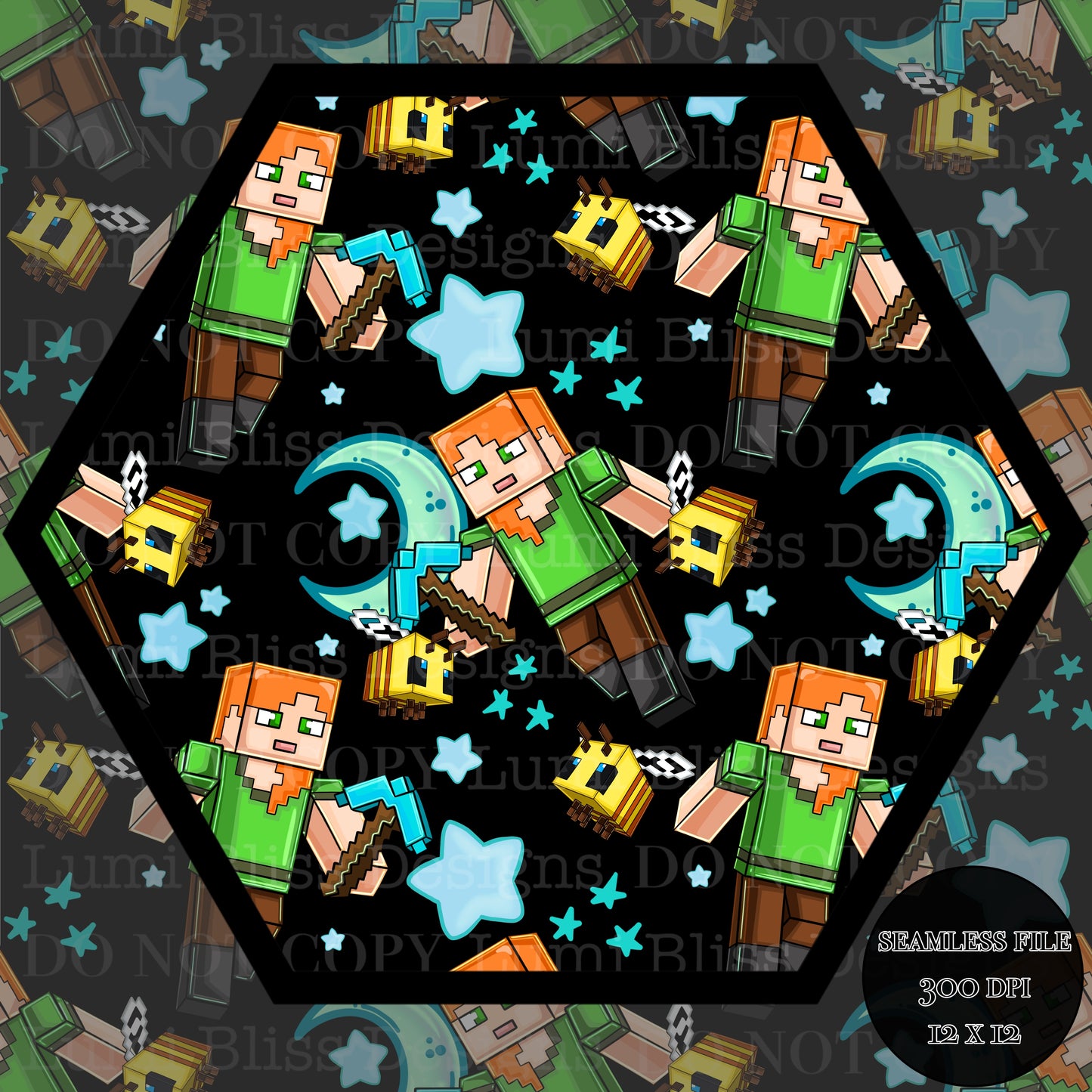 Moon & stars Alex Seamless