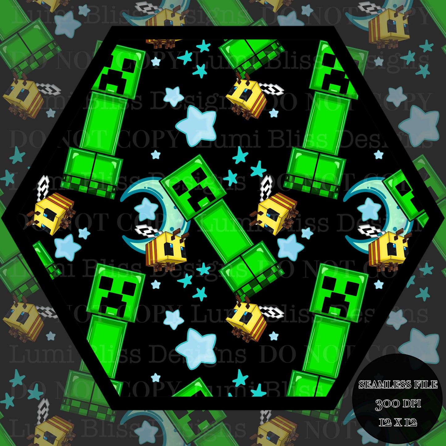 Moon & stars Creeper Seamless