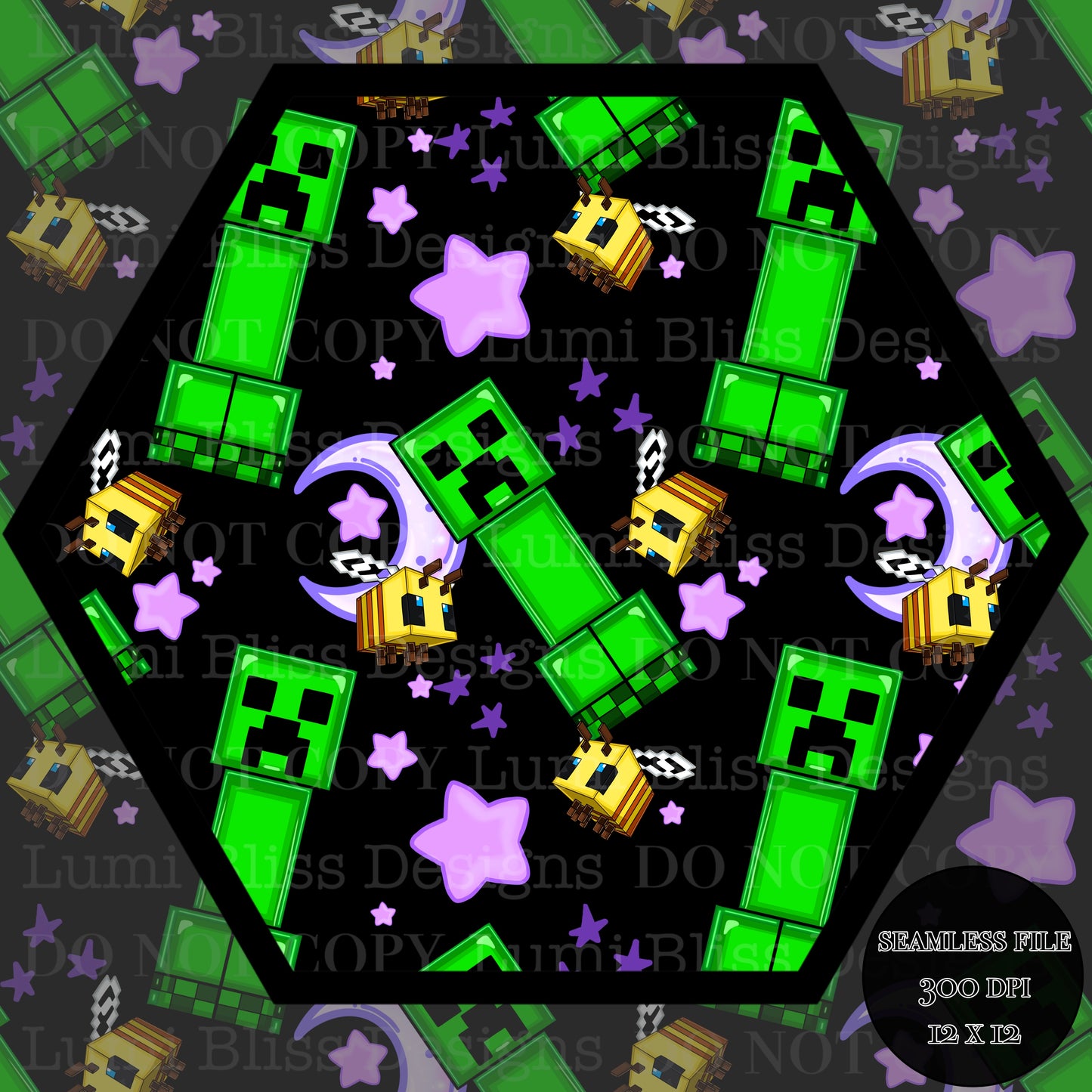Moon & stars Creeper Seamless