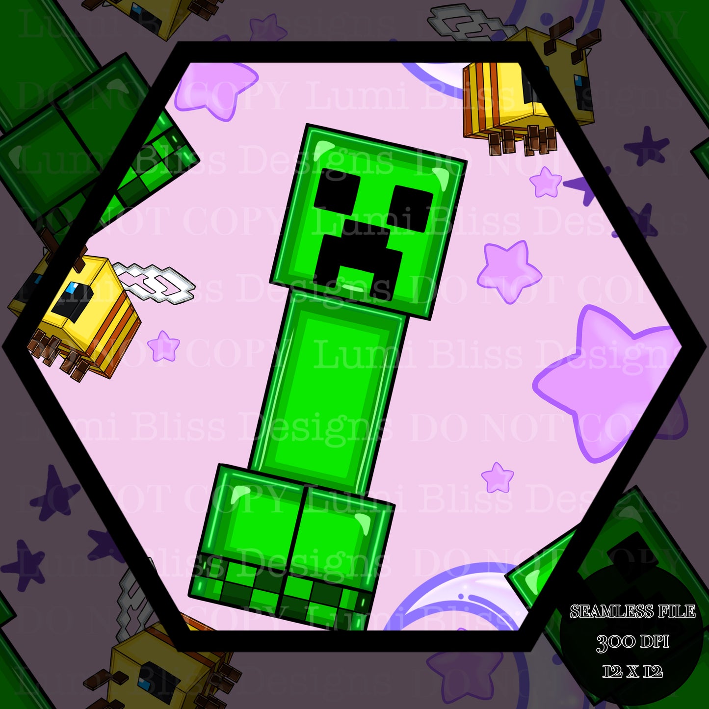 Moon & stars Creeper Seamless