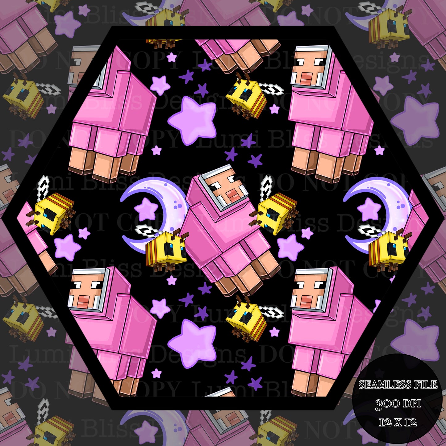 Moon & stars Sheep Seamless