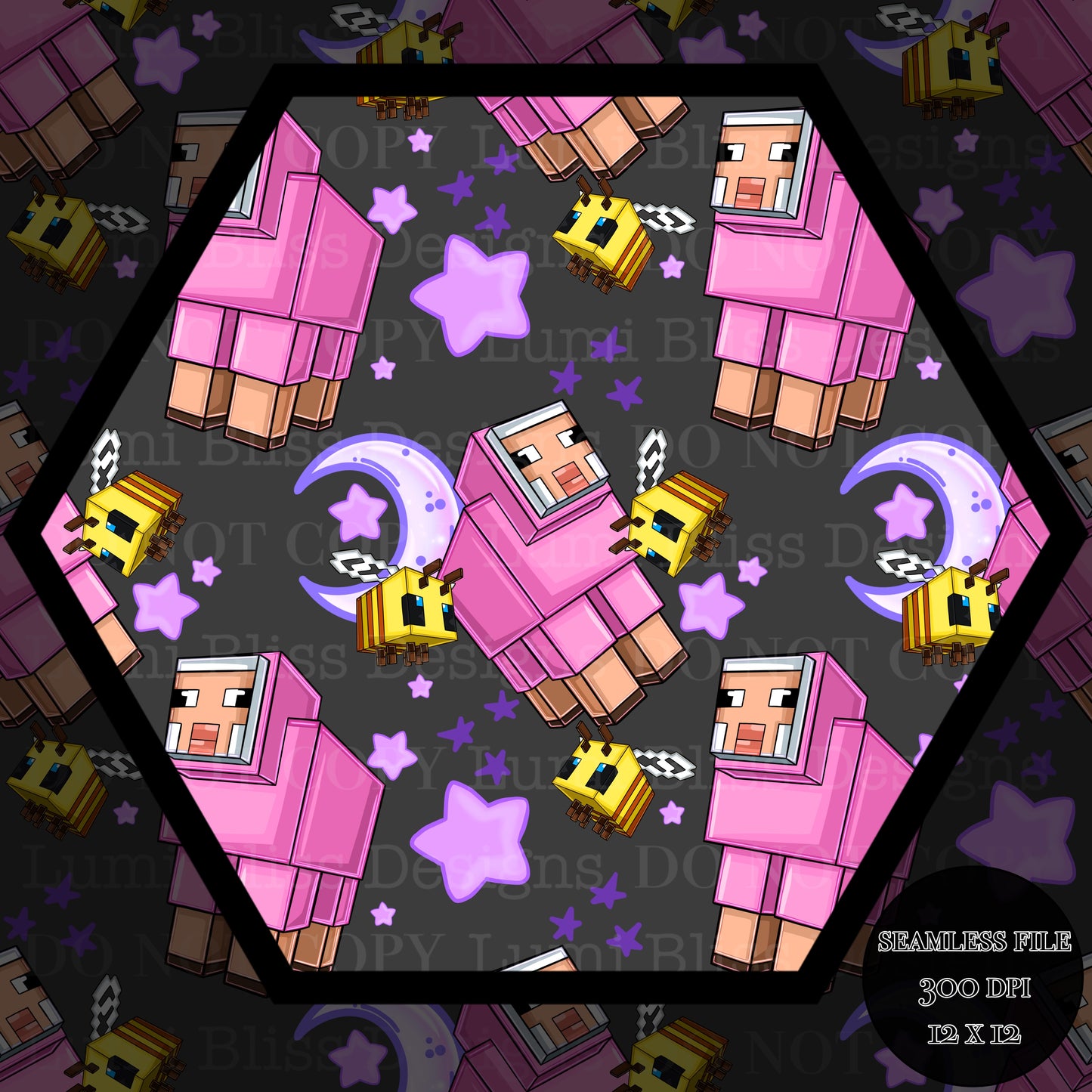 Moon & stars Sheep Seamless
