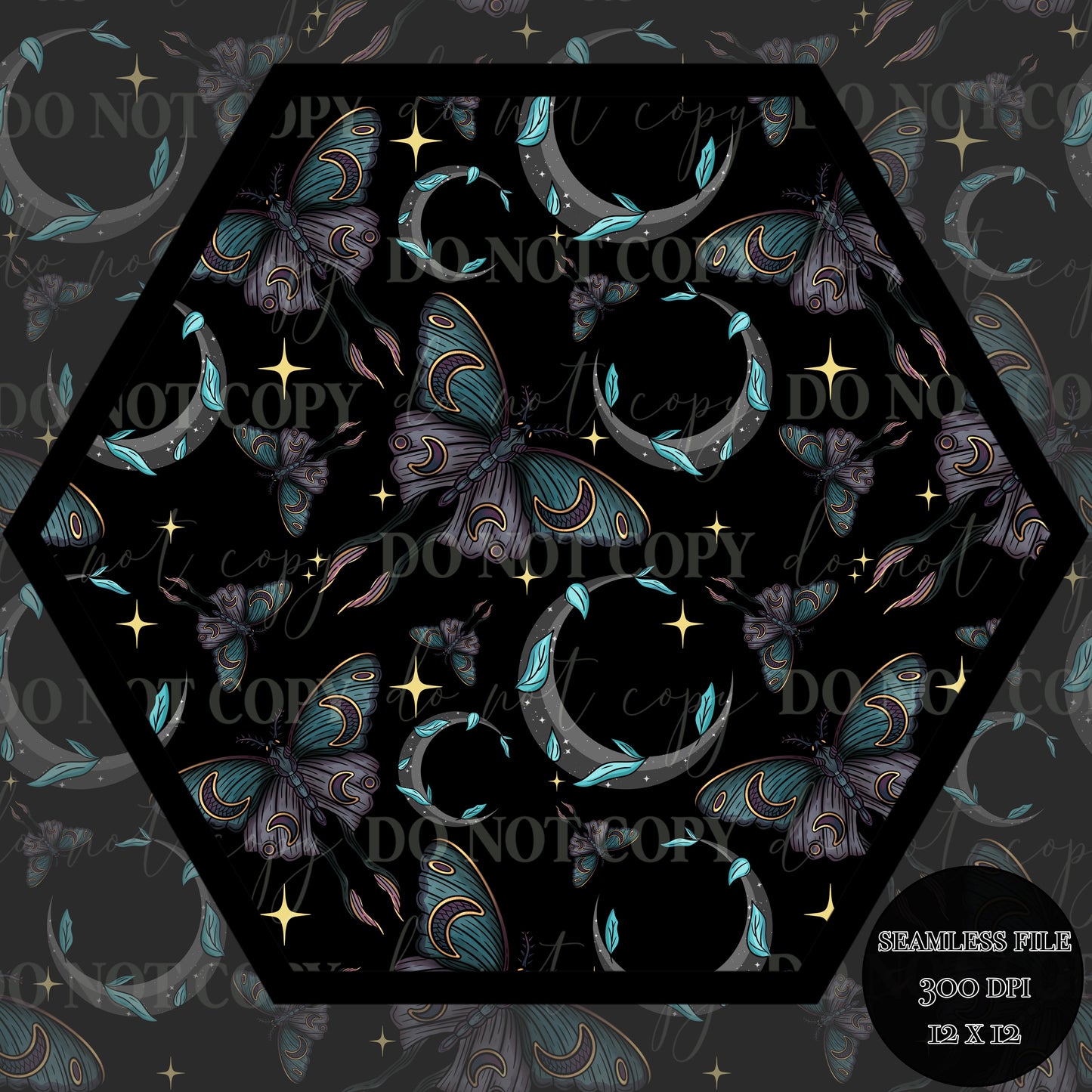 Moonlit Moths Seamless
