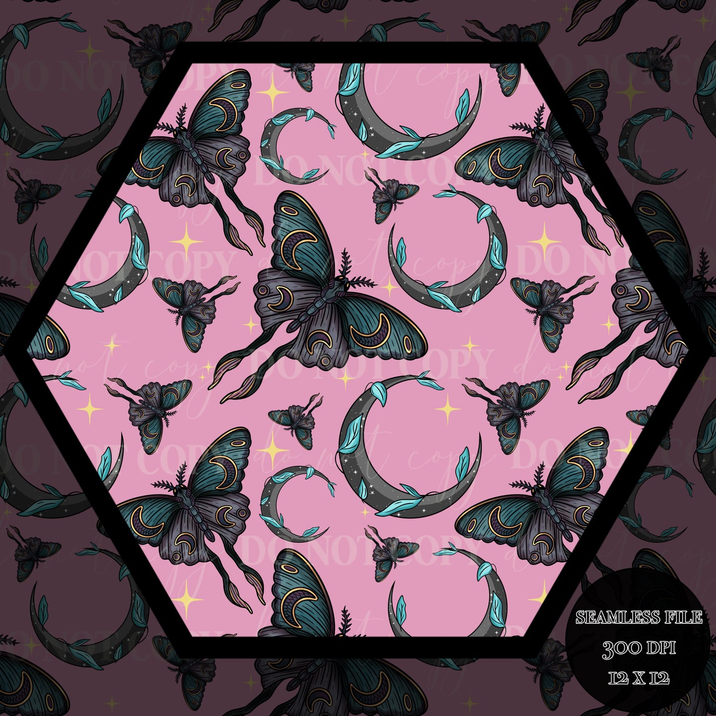 Moonlit Moths Seamless