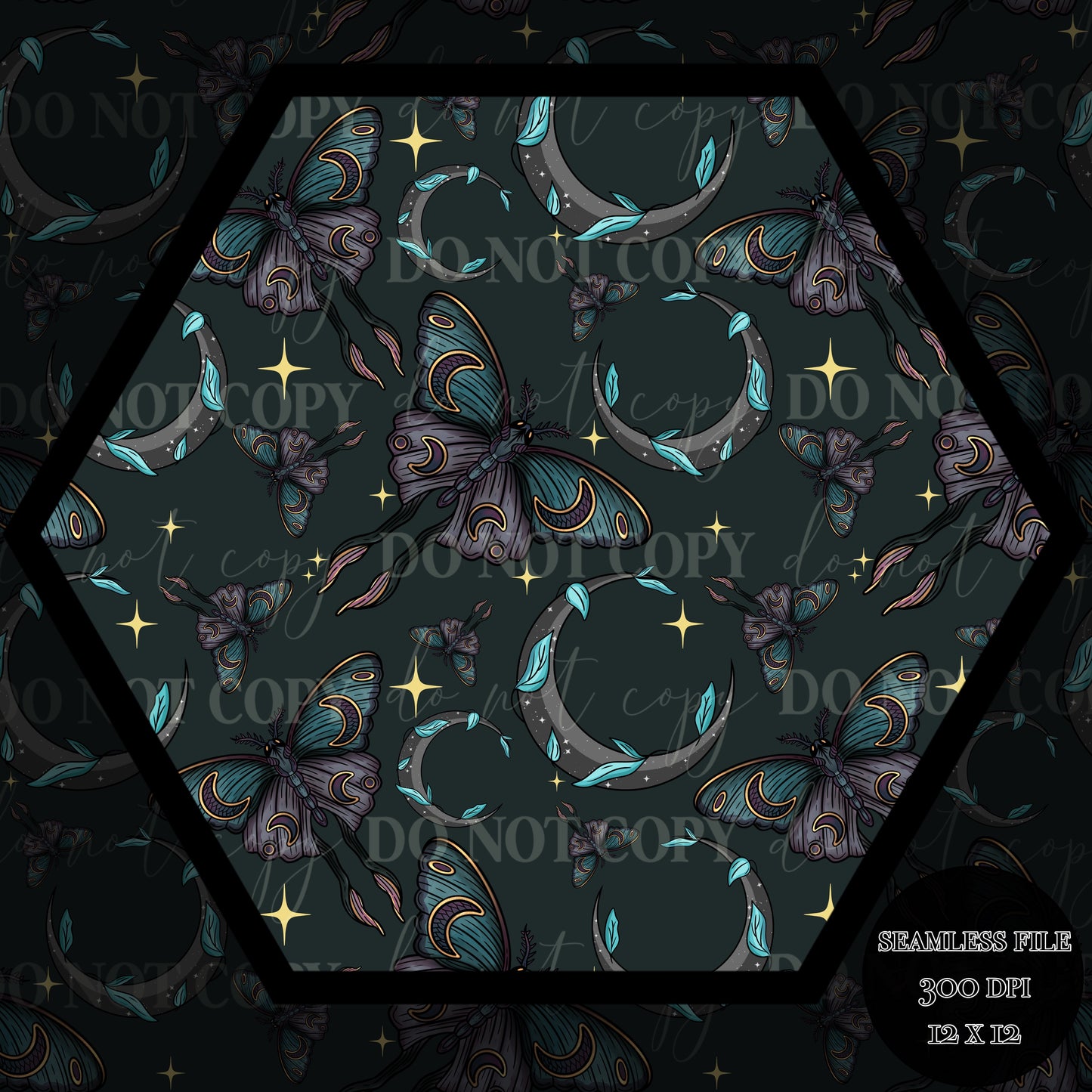 Moonlit Moths Seamless