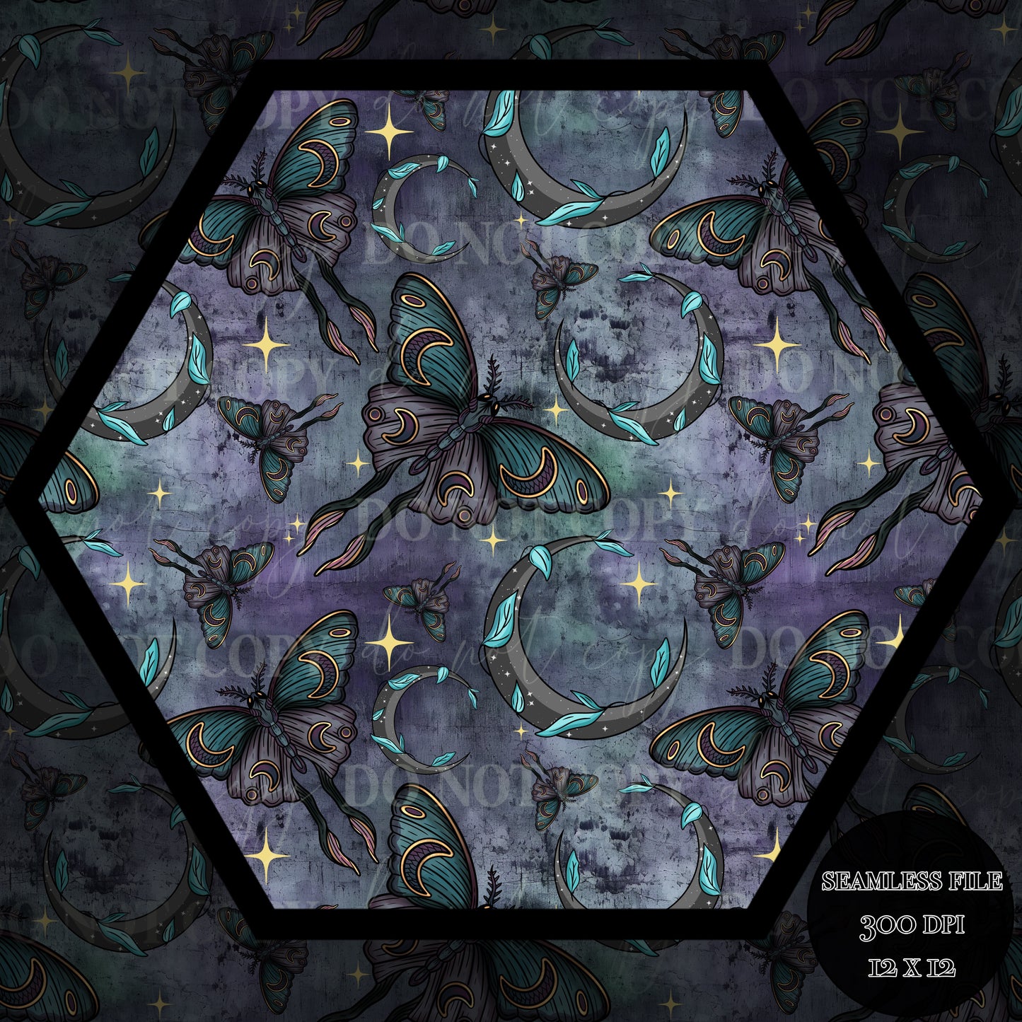 Moonlit Moths Seamless