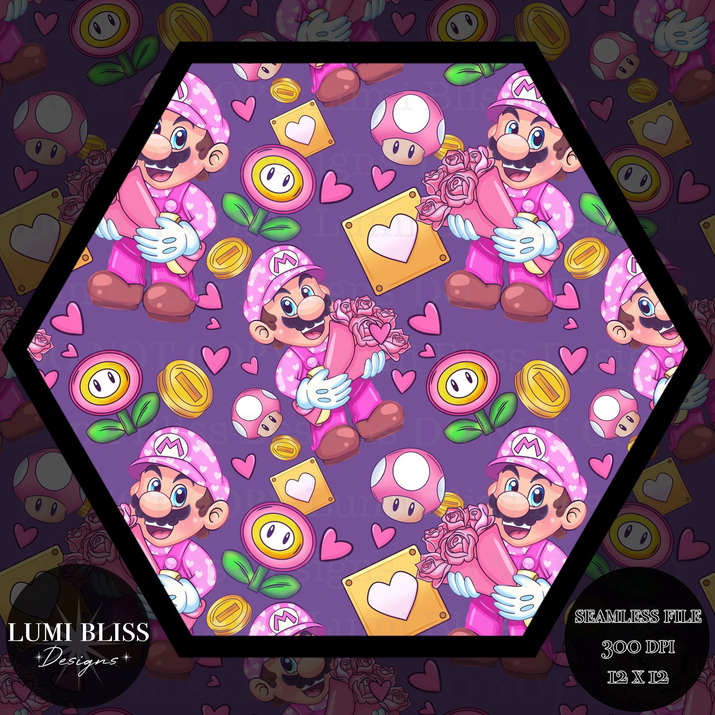 Cupid Mario Vday Seamless