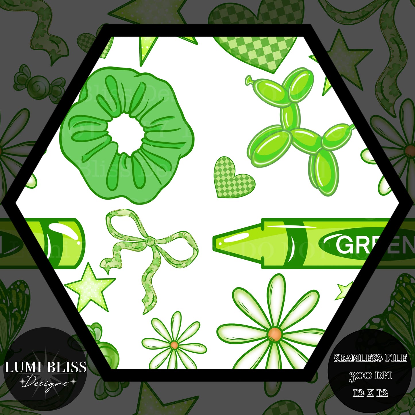 Green Girl Seamless