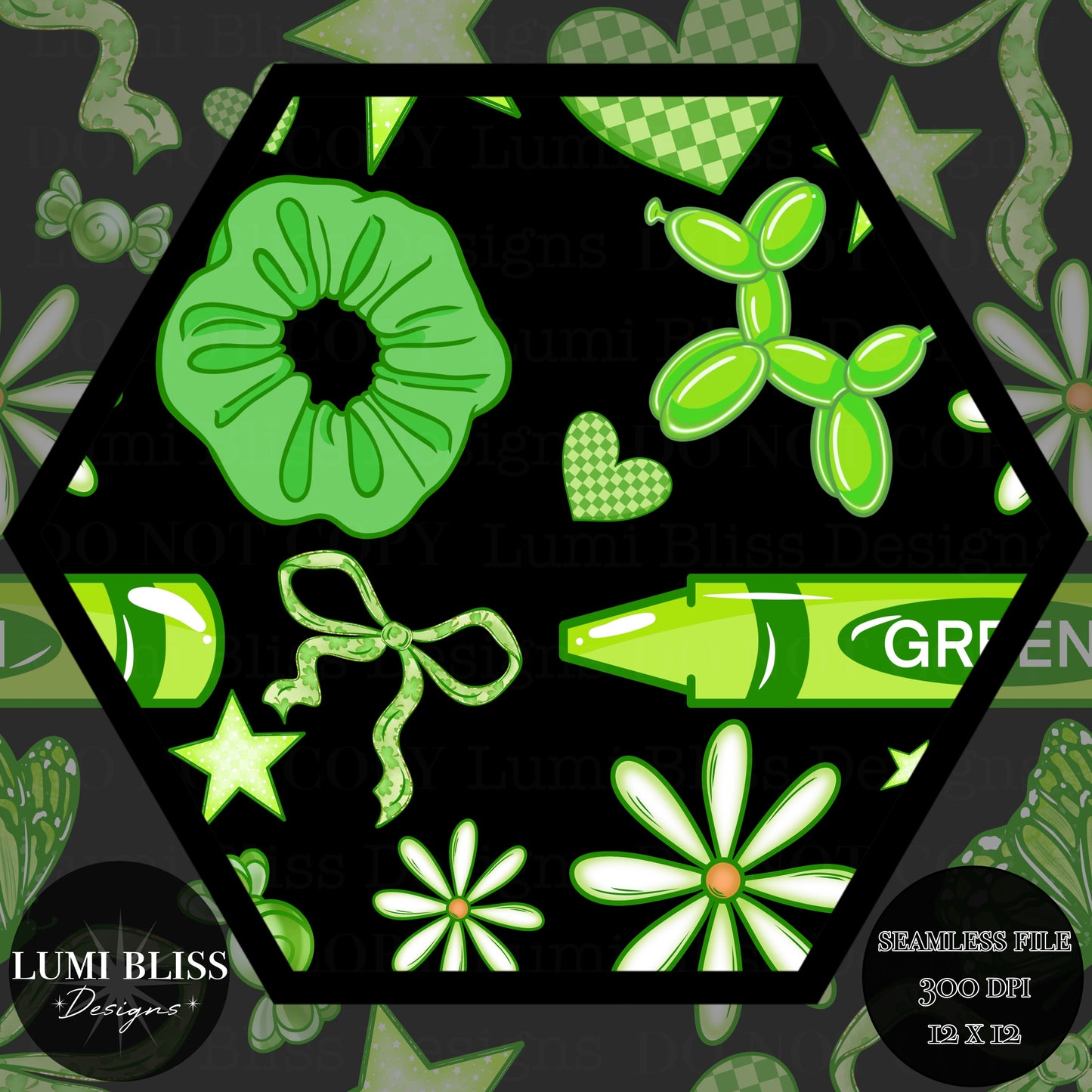 Green Girl Seamless