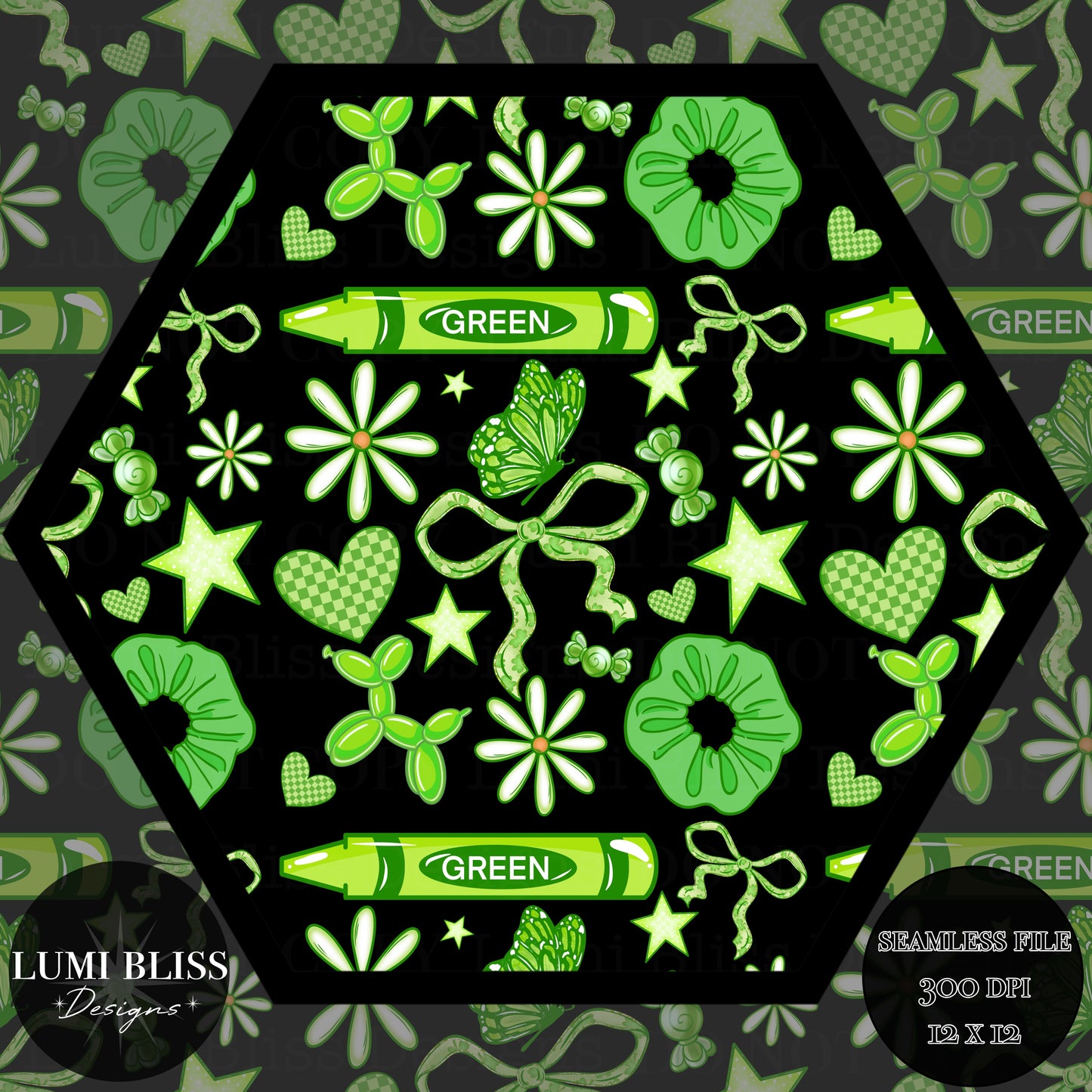 Green Girl Seamless
