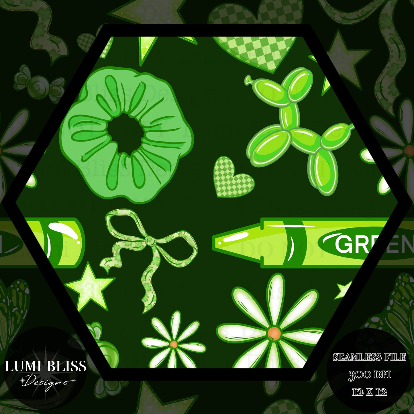 Green Girl Seamless