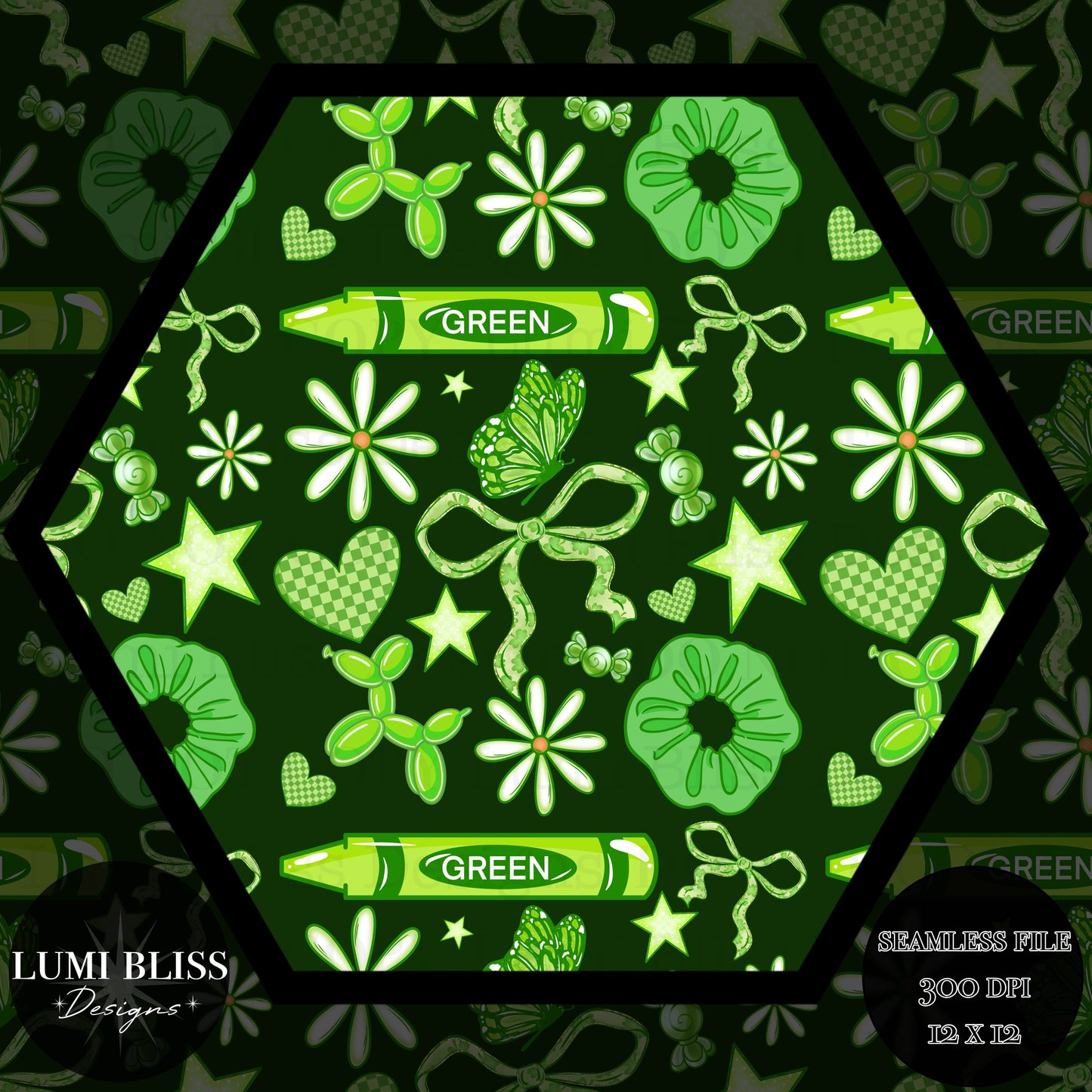 Green Girl Seamless