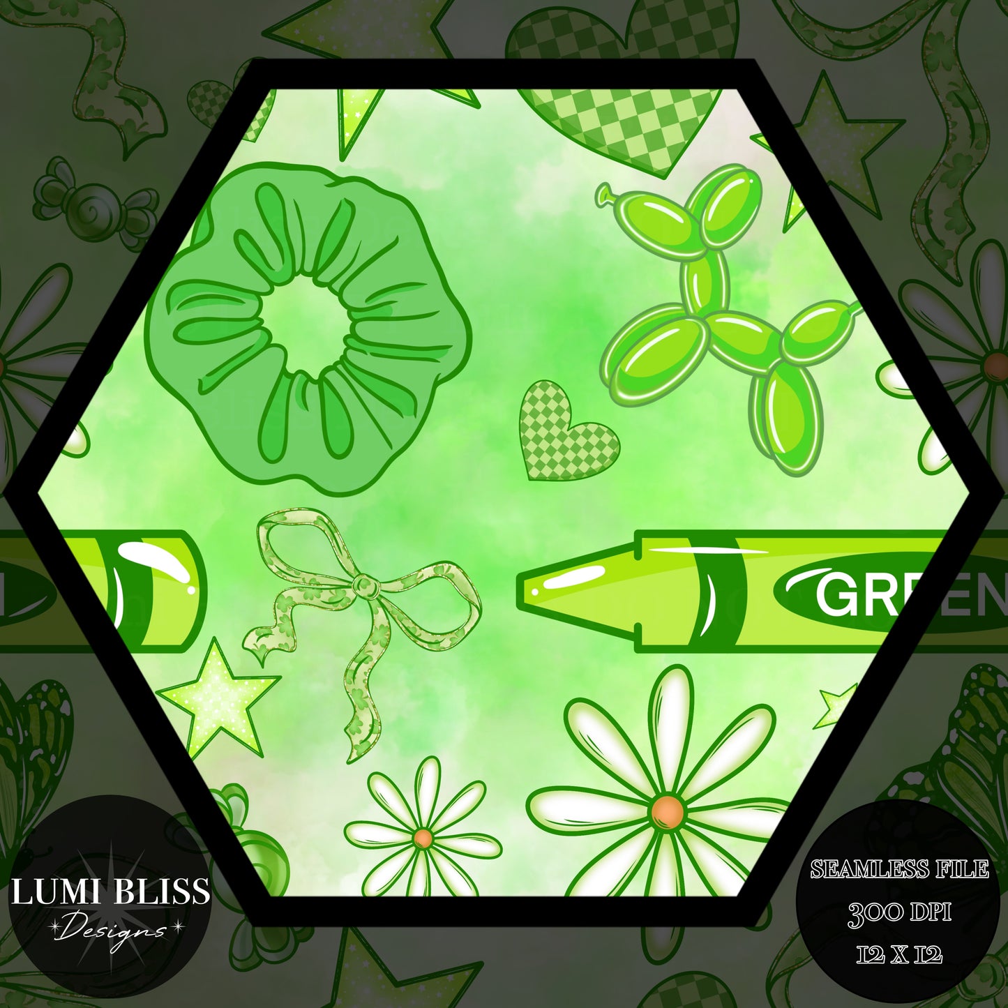 Green Girl Seamless