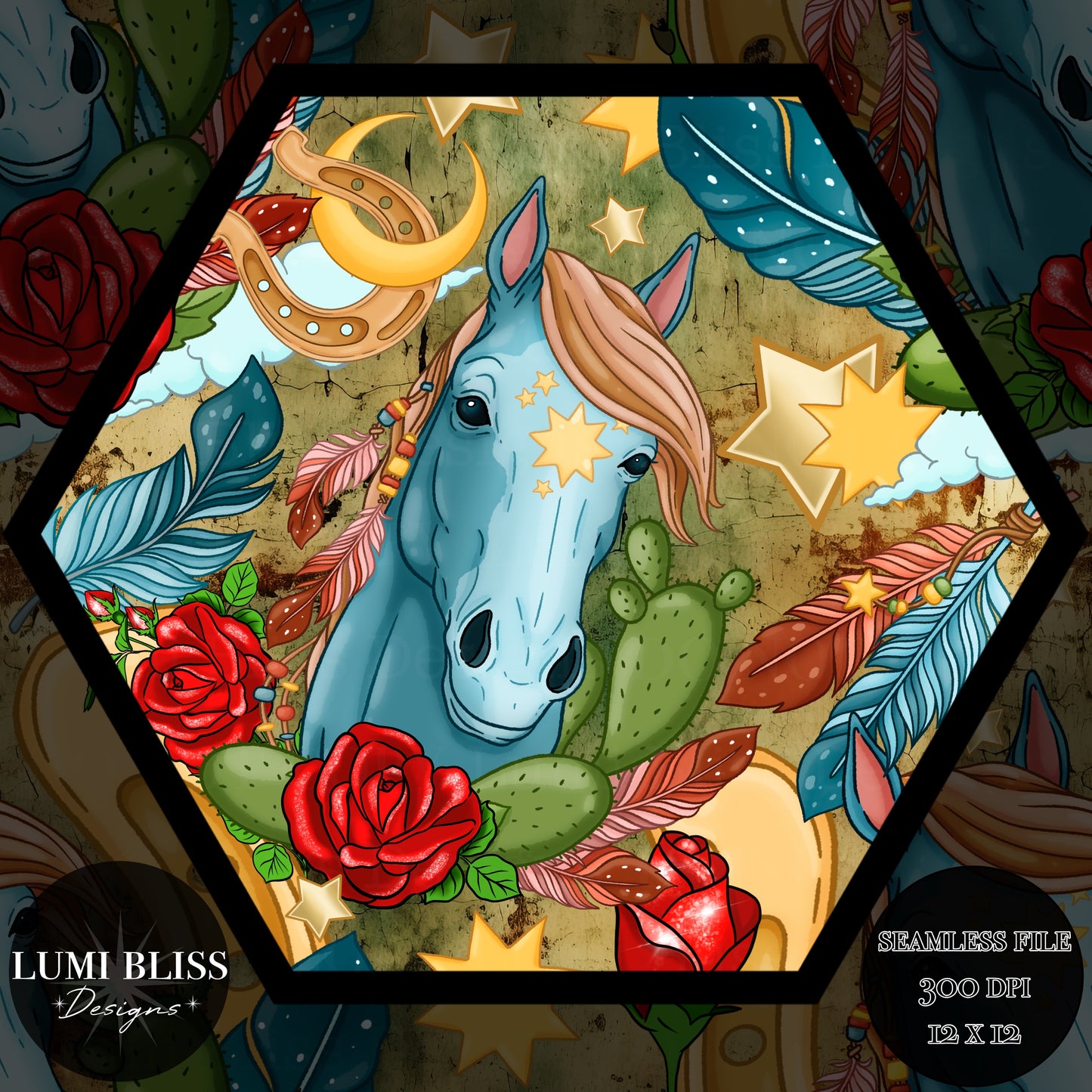 Mane and Thorn Seamless