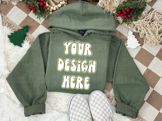 Gildan Military Green Hoodie 1