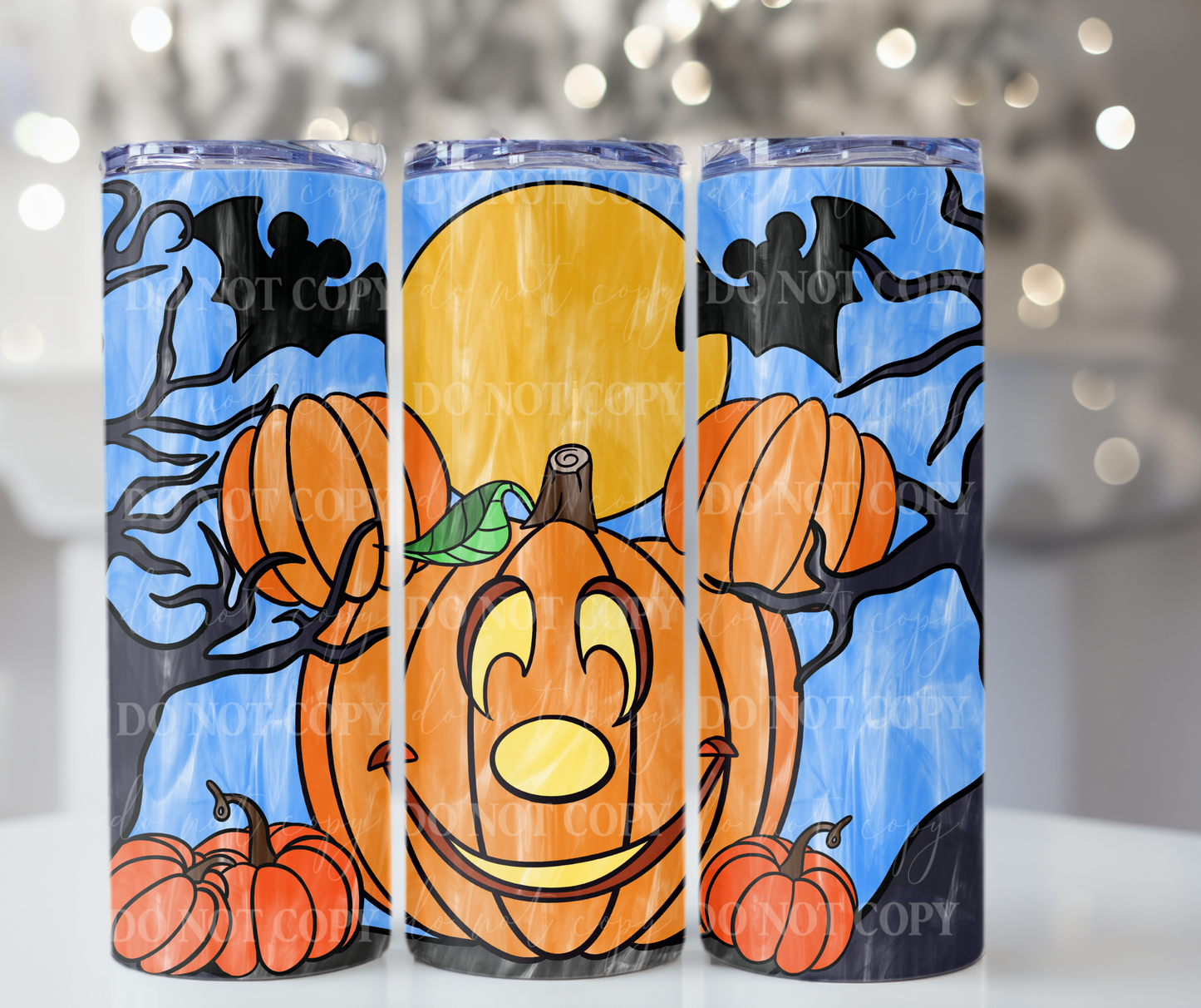 Pumpkin head Stained Glass 20oz