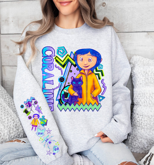 Blue hair girl w/sleeves/spine