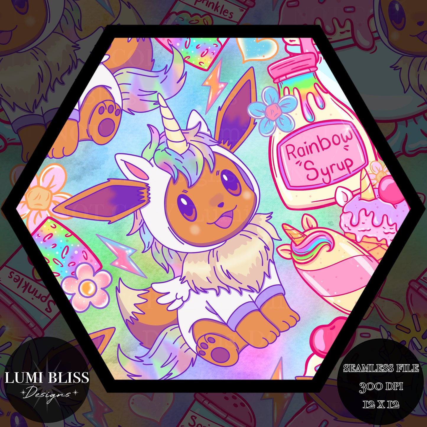 Unicorn Eevee Seamless