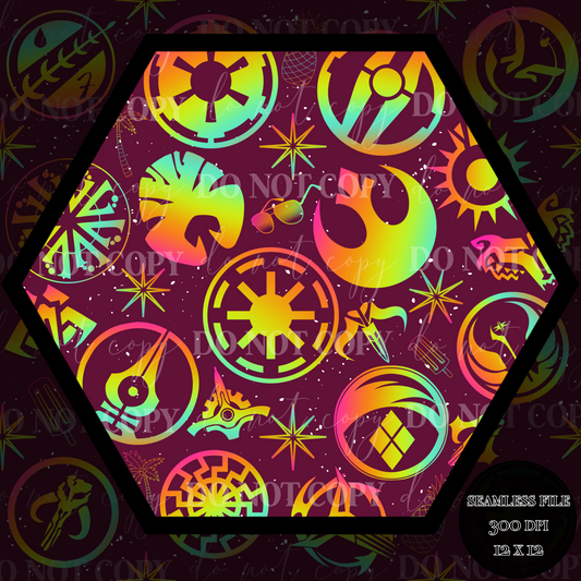 Neon Space badge Seamless