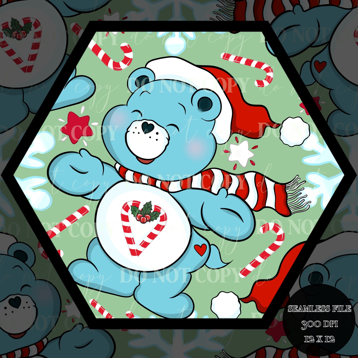 Christmas Cheer Bear Seamless