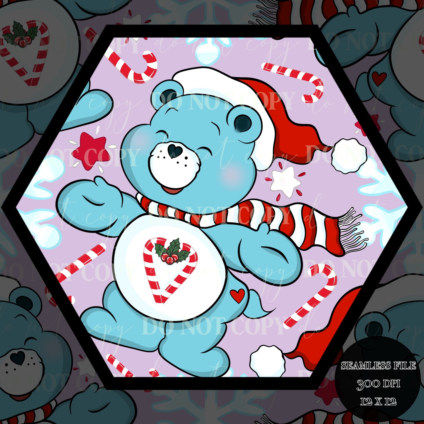 Christmas Cheer Bear Seamless