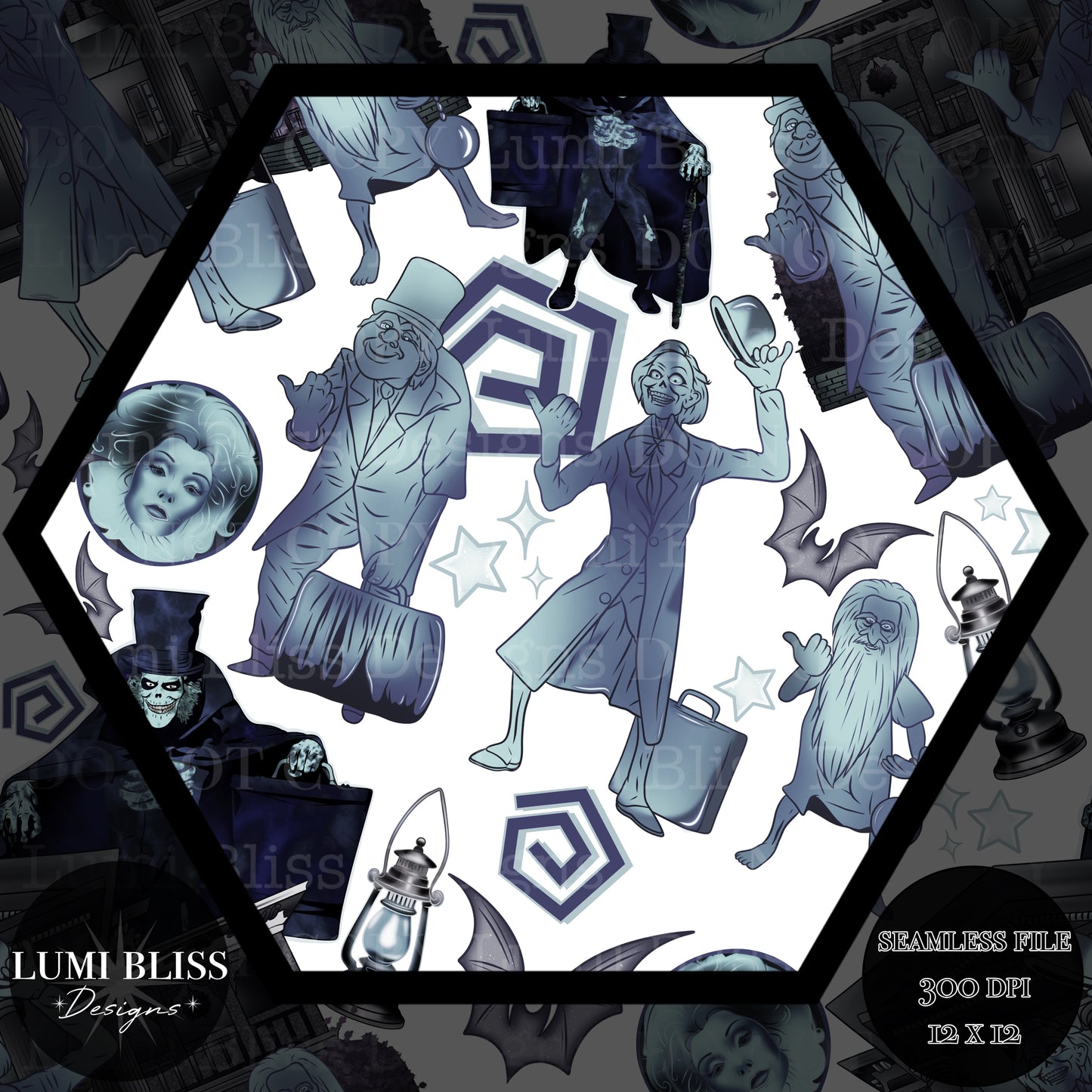 Haunted Mansion dark Seamless