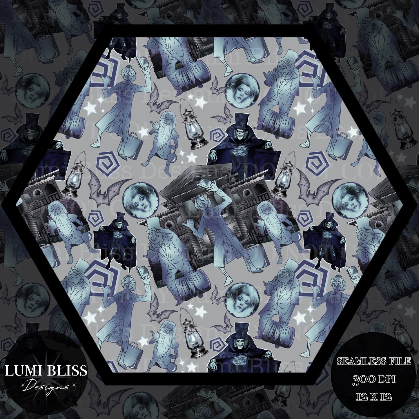 Haunted Mansion dark Seamless