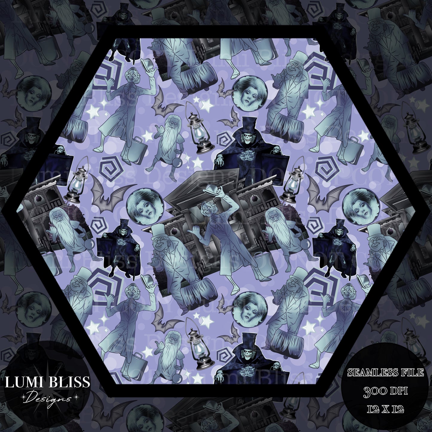 Haunted Mansion dark Seamless