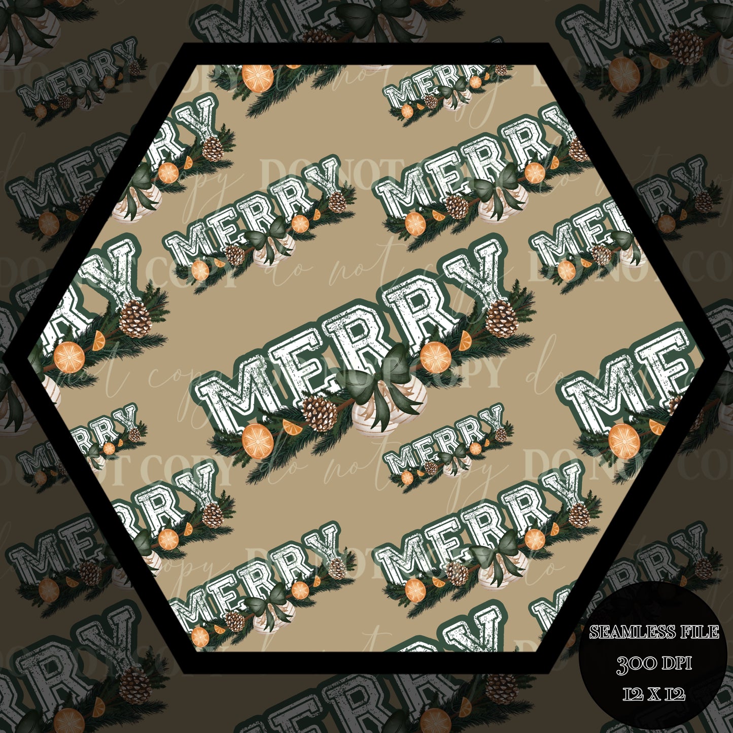 MERRY (green) Seamless