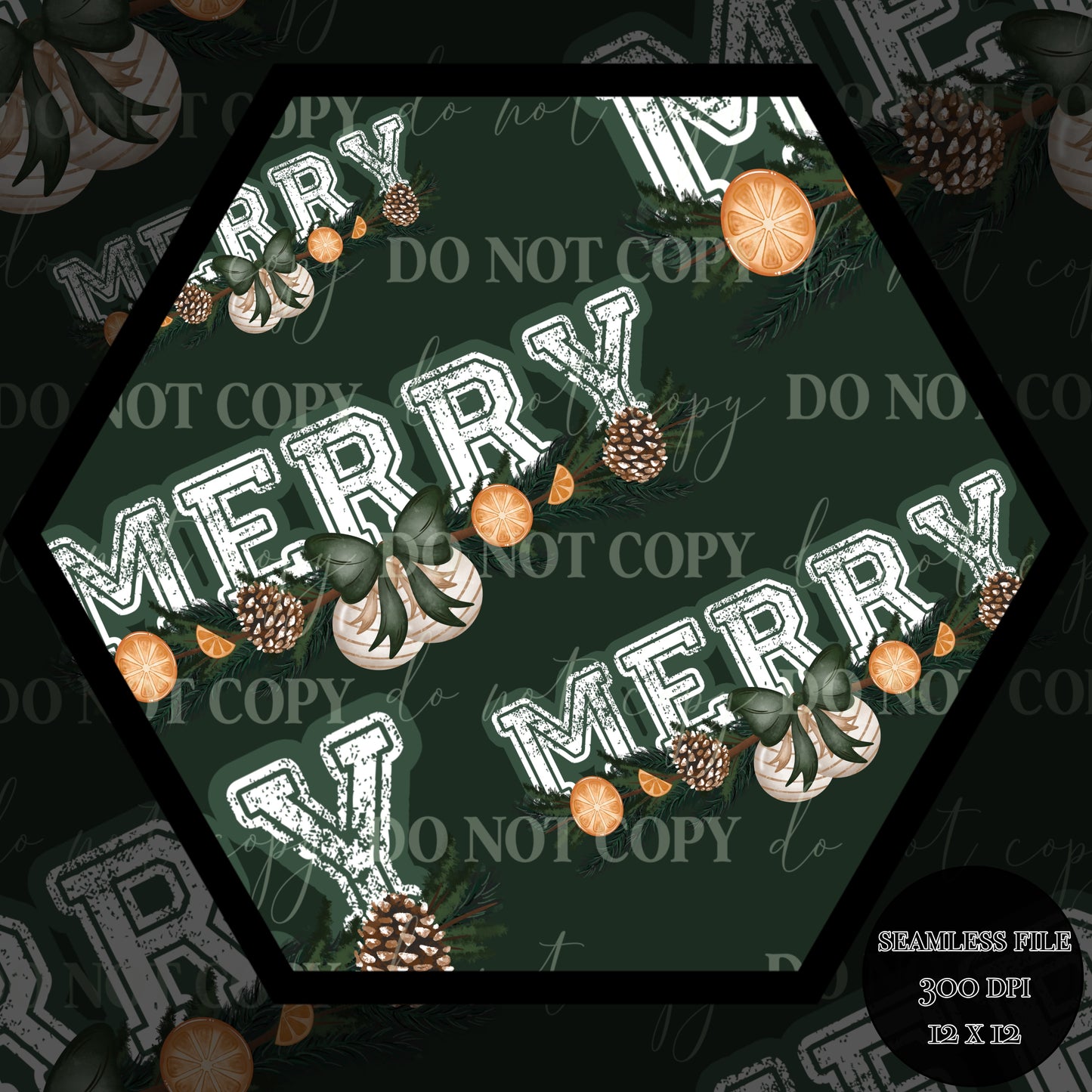 MERRY (green) Seamless