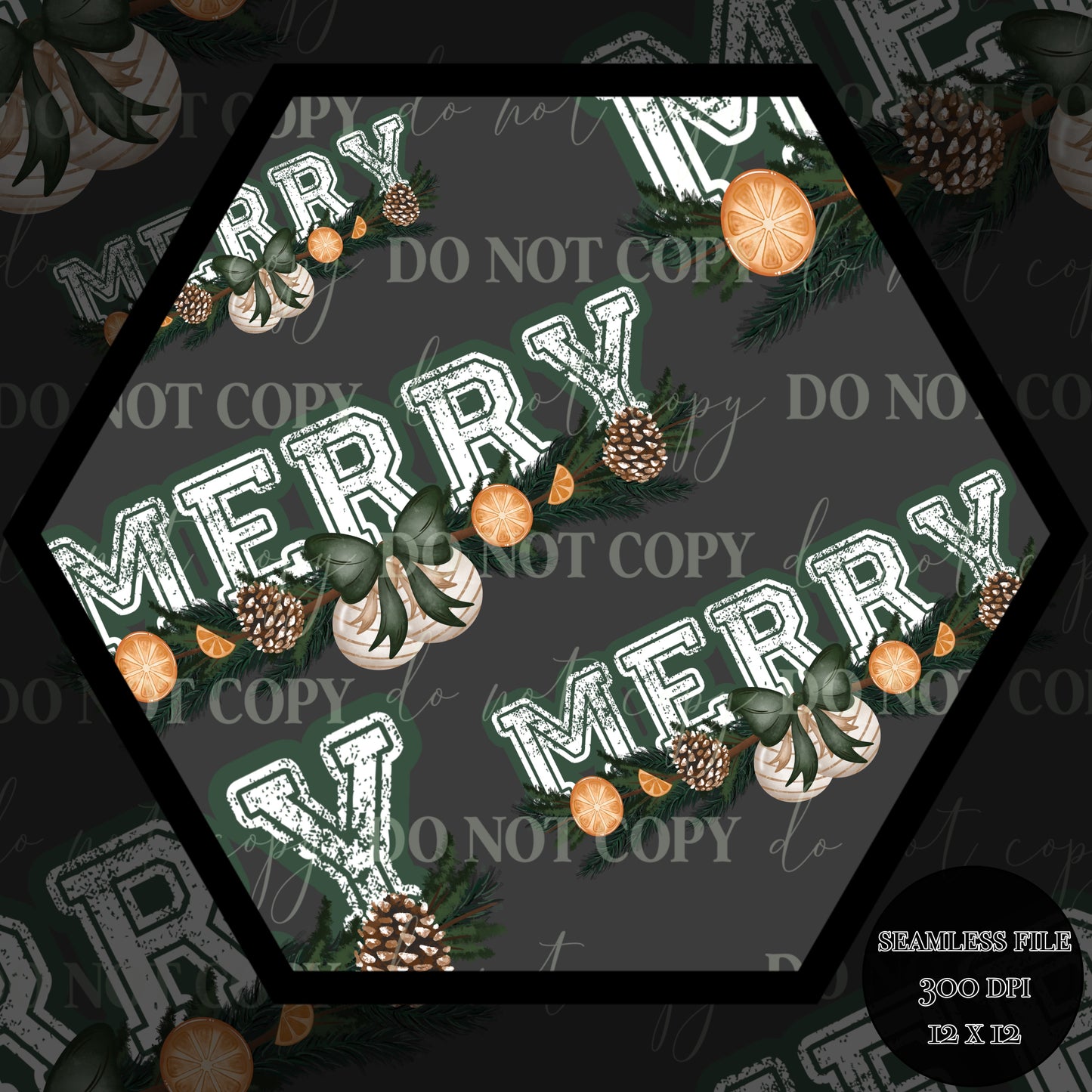 MERRY (green) Seamless