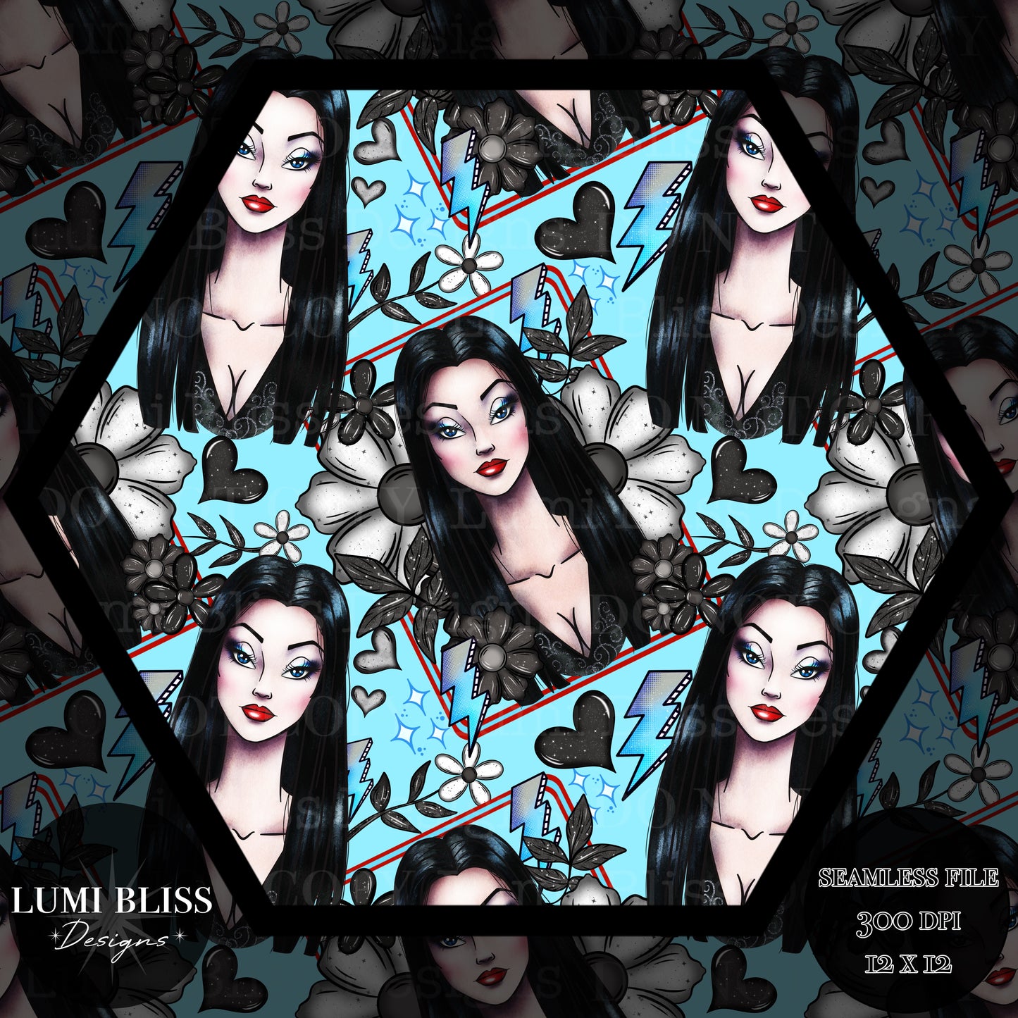 Goth Girls Morticia Seamless