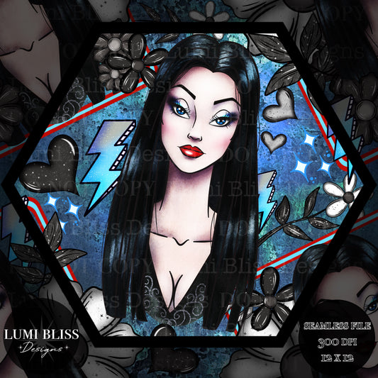 Goth Girls Morticia Seamless