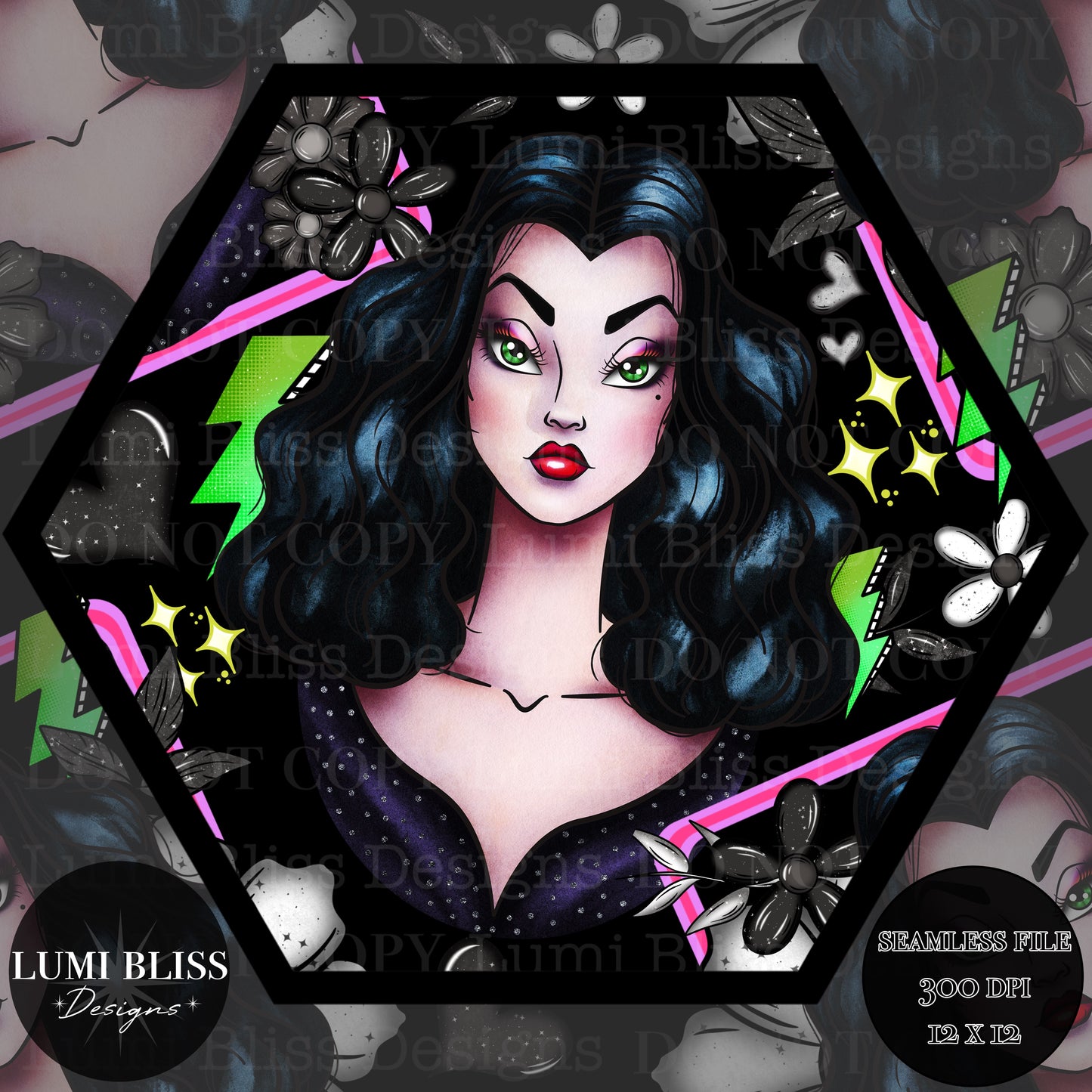 Goth Girls Vampira Seamless